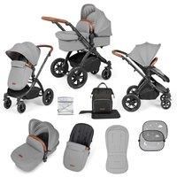 Ickle Bubba Stomp Luxe 2 In 1 Pushchair & Carrycot - Black Pearl Grey Tan