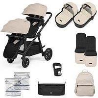 Ickle Bubba Virgo 2 In 1 Pushchair - Twin Package - Black / Stone / Tan