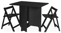 Julian Bowen Gatan Small Gateleg Table With 2 Chairs - Black, Black