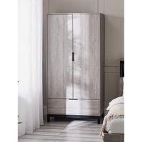 Julian Bowen Bali 2 Door 1 Drawer Wardrobe- Grey Oak