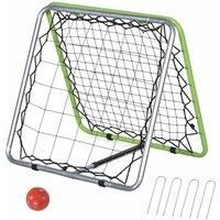 HOMCOM Football Training Net, Soccer Kickback Target Goal Both Side Rebounder Net, Adjustable Angle Goal Training Set for Kids and Children to Practice in Playground, Backyard