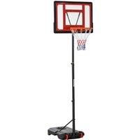 HOMCOM Portable Basketball Hoop Stand 160-210cm Adjustable Height Sturdy Rim Hoop w/ Large Wheels Stable Base & Net Free Standing