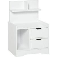 Bedside Table with 2 Drawers and Shelves Storage Organiser Bedroom Living Room