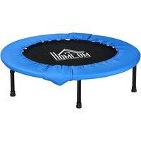 Soozier F100cm Foldable Mini Fitness Trampoline Home Gym Yoga Exercise Rebounder Indoor Outdoor Jumper w/ Safety Pad, Blue and Black