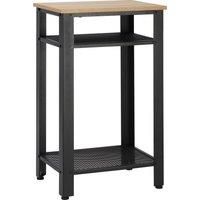 HOMCOM Industrial-Style Boxy Side Table 3 Layer 2 Shelves Storage Display w/ Metal Frame Stylish On-Trend Bedside End Table Nightstand