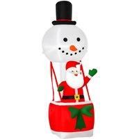 HOMCOM 2.5m Christmas Inflatable Decoration with Santa Claus on Snowman Hot Air Balloon, Blow Up Xmas Decor for Outdoor £Indoor Home Garden Family