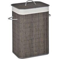 Laundry Basket with Flip Lid Removable Lining and String Handles, Grey