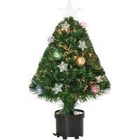 2FT Pre-Lit Artificial Fibre Optic Christmas Xmas Tree w/ Lights Mini Decoration