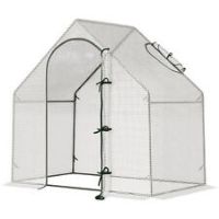 Outsunny WalkIn Portable Greenhouse Mini Grown House Steel Frame Window White