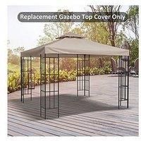 Outsunny 3 x 3(m) Gazebo Canopy Roof Top Replacement Cover Spare Part Beige (TOP ONLY)