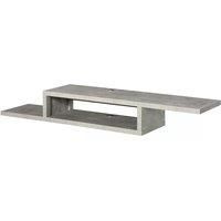 HOMCOM Wall Mounted Media Console, Floating TV Stand Component Shelf, Entertainment Center Unit, Grey