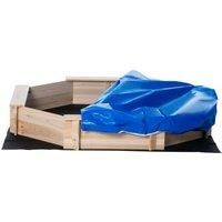 Outsunny Kids Wooden Octagon Sandbox, Outdoor Children Playset for Backyard, with polyester Cover for 3-8 years old, 139.5 x 139.5 x 21.5 cm