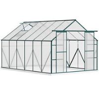 Outsunny Polycarbonate Walkin Garden Greenhouse Kit w/ Sliding Door 8 x 12ft