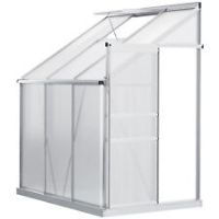 Outsunny 6 x 4ft Lean to Polycarbonate Greenhouse for Outdoor w/ Sliding Door