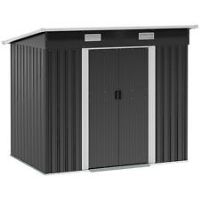 Outsunny 7 x 4ft Outdoor Garden Storage Shed for Backyard Patio Black