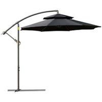 Outsunny 2.7m Cantilever Banana Parasol Outdoor Sun Shade w/ Crank, Black