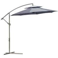 Outsunny 2.7M Cantilever Banana Parasol Outdoor Sun Shade With Crank - Green