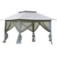 Outsunny Foldable Pop-up Party Tent Instant Canopy Sun Shade Gazebo Shelter Steel Frame Oxford w/ Roller Bag, 3.6 x 3.6 x 2.9(m)