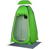 Outsunny Camping Shower Tent Pop Up Toilet Privacy for Outdoor Changing Dressing Bathing Storage Room Tents, Portable Carrying Bag for Hiking, Green