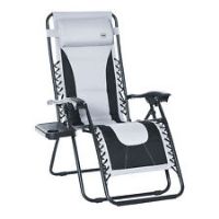 Outsunny Zero Gravity Lounger Folding Recliner Chair w/ Cup Holder Padded Pillow