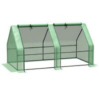 Outsunny Mini Small Greenhouse with Steel Frame & PE Cover & Zippered Window