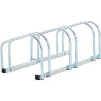 HOMCOM Bike Stand Parking Rack Floor or Wall Mount Bicycle Cycle Storage Locking Stand 76L x 33W x 27H (3 Racks, Silver)