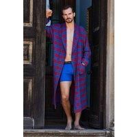 'Bordeaux' Tartan Brushed Cotton Dressing Gown