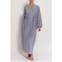 'Ash Grey' Herringbone Brushed Cotton Dressing Gown