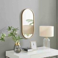 Furniture Box Jupiter Gold Oval Wall Mirror - 80x40cm