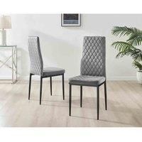 4x Milan Dining Chair Black Velvet Black Legs