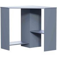 Vida Designs Hetton Corner Computer Desk 2 Shelf Storage Home Office, Grey