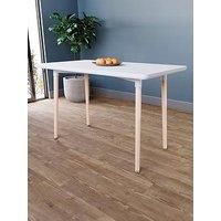 Vida Designs Batley Square Dining Table With Solid Beech Wood Legs, Modern Dining Room (White, 4 Seater)