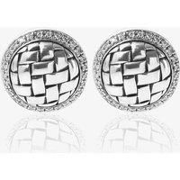 Pre-Owned Sterling Silver Diamond Set Plaited Stud Earrings 4325135