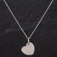 Pre-Owned 18ct White Gold 0.10ct Diamond Heart Pendant 4114518