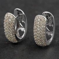 Pre-Owned 18ct White Gold 1.25ct Brilliant Cut Diamond Hoop Earrings 4165108