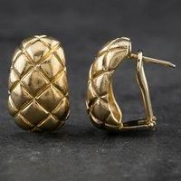 Preloved 9ct Yellow Gold Quilted Stud Earrings 4117950