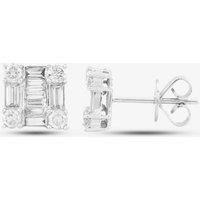 Pre-Owned 9ct White Gold 0.85ct Diamond Square Stud Earrings 4317165