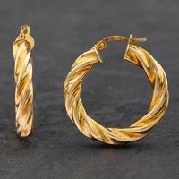 Pre-Owned 9ct Yellow Gold Twisted Hoop Earrings 41171113