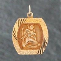 Preloved 9ct Yellow Gold Cut Out St Christopher Loose Pendant 41141542