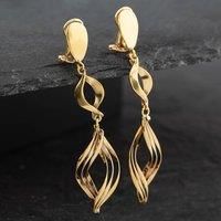 Pre-Owned 9ct Yellow Gold Clip On Dropper Earrings 41171596