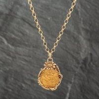 Pre-Owned 9ct Yellow Gold 1896 Sovereign Pendant & 21 Inch Belcher Chain 41141603