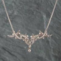 Pre-Owned 18ct White Gold Diamond Ornate Multi-Stone Pendant & 15 Inch Snake Chain 41141510