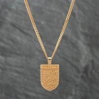 Pre-Owned 9ct Yellow Gold England Pendant & 24 Inch Curb Chain 41141656