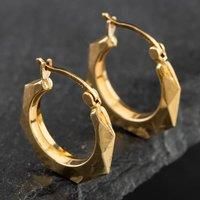 Pre-Owned Yellow Gold 18.5mm Faceted Creole Earrings 41171805