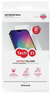 Tech21 iPhone 15 Glass Screen Protector Twinpack