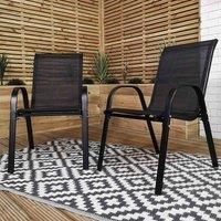 Choose from a Pack of 4 or 6 Garden Patio Textilene Furniture Chairs in Black