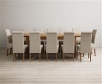 Extending Buxton 180cm Solid Oak Dining Table with 6 Natural Chairs