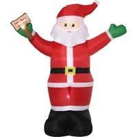 Outsunny 8ft Inflatable Christmas Santa Claus Holds Light Sign of Blessings, Blow-Up Outdoor LED Yard Display for Lawn Garden Party