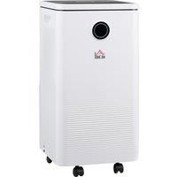 HOMCOM 10L/Day 2500ML Portable Quiet Dehumidifier with WiFi Smart App Control, Electric Moisture Air Dehumidifier for Home Laundry Basement