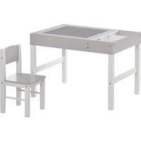 ZONEKIZ Kids Table and Chair Set, with Storage Space - Grey